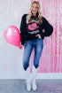 Black Cowboy Queen Hat Graphic Print Pullover Sweatshirt